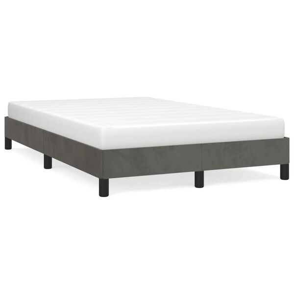 vidaXL Estrutura de cama sem colch&atilde;o 120x200 cm veludo cinzento-escuro