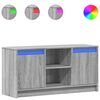 vidaXL M&oacute;vel de TV com luzes LED derivados de madeira cinzento sonoma