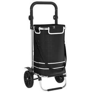 vidaXL Carrinho de Compras Preto 36,5 x 46,5 x 100,5 cm Tecido Oxford