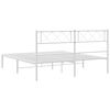 vidaXL Estrutura de cama com cabeceira 135x190 cm metal branco