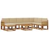 vidaXL Conjunto de Sof&aacute;s para Exterior 9 pcs Natural e Bege