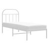 vidaXL Estrutura de cama sem colch&atilde;o com cabeceira 75x190 cm branco