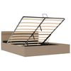 vidaXL Cama hidr&aacute;ul. arruma&ccedil;&atilde;o e LED 180x200cm couro artif. cappuccino