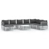 vidaXL 9 pcs conjunto lounge de jardim com almofad&otilde;es a&ccedil;o branco