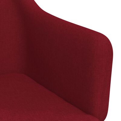 vidaXL Cadeira de escritório giratória tecido vermelho tinto