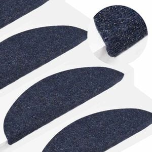 vidaXL Tapetes de escada adesivos 15 pcs 56x17x3 cm azul