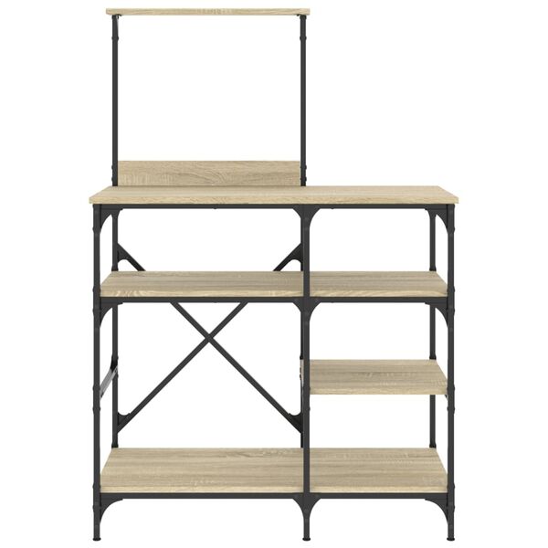 vidaXL Estante 90x40x132 cm derivados de madeira/metal carvalho sonoma