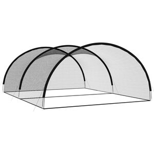 vidaXL Rede p/ treino de rebatida basebol 600x400x250 poli&eacute;ster preto