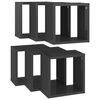vidaXL Prateleiras parede forma de cubo 6 pcs 26x15x26 cm cinza brilh.