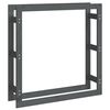 vidaXL Suporte para lenha 100x25x100 cm pinho maci&ccedil;o cinza