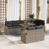 vidaXL Conjunto de Sof&aacute; de Jardim 9 pcs Cinzeto Rattan Sint&eacute;tico