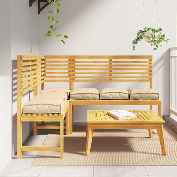 vidaXL Almofada 6 pcs Bege 40 x 40 x 8 cm Tecido Oxford