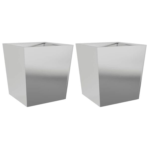 vidaXL Vaso/floreira de jardim 2 pcs 50x50x50 cm a&ccedil;o galvanizado
