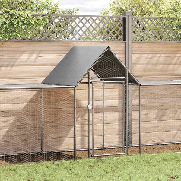 vidaXL Galinheiro 9x1x1,5 m a&ccedil;o galvanizado