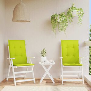 vidaXL Almofad&otilde;es cadeiras altas de jardim 2pcs tecido verde brilhante