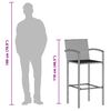 vidaXL 5 pcs conjunto de bar p/ jardim ac&aacute;cia maci&ccedil;a/vime PE cinzento
