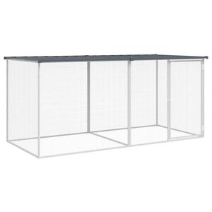 vidaXL Gaiola para galinhas com teto antracite 203x98x90 cm a&ccedil;o galvanizado