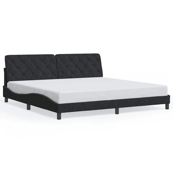 vidaXL Estrutura de cama sem colch&atilde;o 200x200 cm veludo preto
