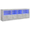 vidaXL Aparador com luzes LED 202x37x67 cm cinzento cimento