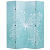 vidaXL Biombo dobr&aacute;vel com estampa de borboleta azul 160x170 cm