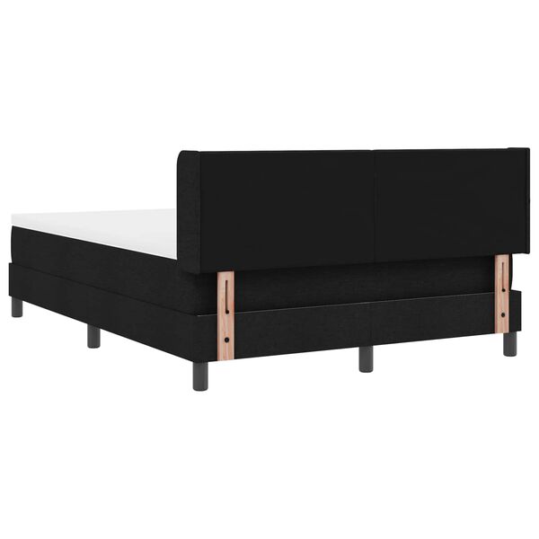 vidaXL Cama Box com colch&atilde;o com cabeceira Preto 190 x 140 cm Poli&eacute;ster