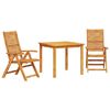 vidaXL Conjunto de Jantar para Jardim 3 unid. Castanho