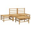 vidaXL 4 pcs conj. lounge de jardim bambu c/ almofadões cinzento-claro