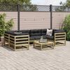 vidaXL 7 pcs conjunto sof&aacute;s de jardim c/ almofad&otilde;es pinho impregnado