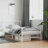 vidaXL Estrutura de cama com cabeceira e pés 100x190 cm metal branco