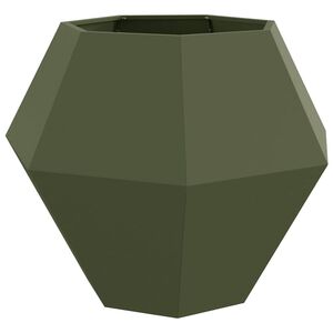 vidaXL Floreira Verde-Azeitona 100 x 100 x 80 cm A&ccedil;o