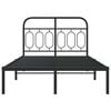vidaXL Estrutura de cama com cabeceira 120x200 cm metal preto