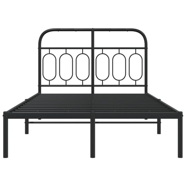 vidaXL Estrutura de cama com cabeceira 120x200 cm metal preto