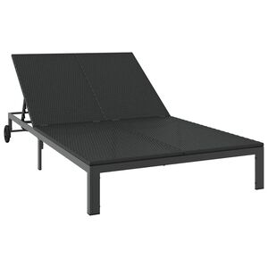 vidaXL Cama de Sol 2-pessoa Preto 60 x 200 x 27cm vime PE