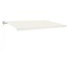 vidaXL Toldo autom&aacute;tico com LED e sensor de vento 500x350 cm cor creme