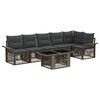 vidaXL Conjunto de Sof&aacute; de Jardim 7 unid. Cinza e Cinza Escuro vime PE
