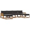 vidaXL Conjunto de Sof&aacute;s para Exterior 6 pcs Natural e Preto