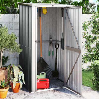 vidaXL Abrigo de jardim 118,5x97x209,5 cm aço galvanizado cinzento