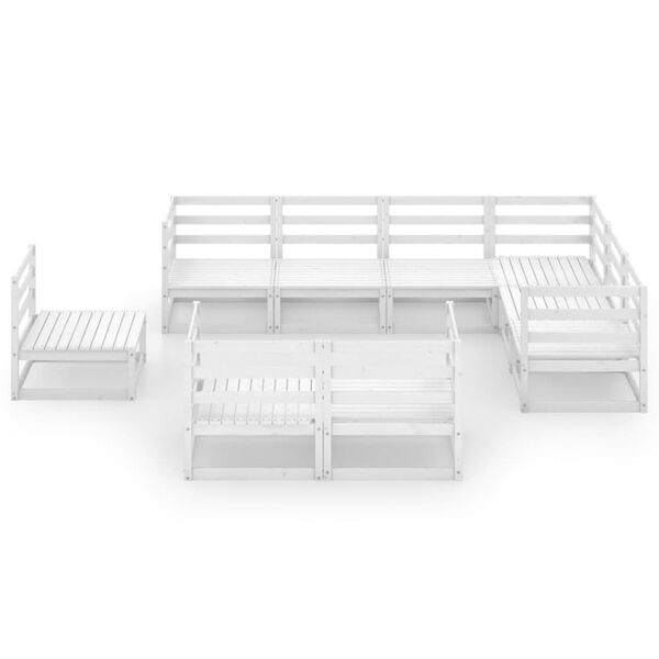 vidaXL 10 pcs conjunto lounge de jardim pinho s&oacute;lido branco