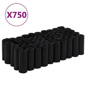 vidaXL Sacos higi&eacute;nicos para c&atilde;es 750 pcs 30x20 cm PE preto