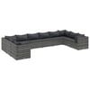 vidaXL 10 pcs conjunto lounge de jardim c/ almofad&otilde;es vime PE cinzento
