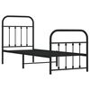 vidaXL Estrutura de cama com cabeceira e p&eacute;s 75x190 cm metal preto
