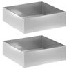 vidaXL Vaso de Jardim 2 unid. Prateado 80 x 80 x 30 cm A&ccedil;o Galvanizado