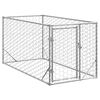 vidaXL Canil para c&atilde;es ao ar livre com porta 2x1x1 m a&ccedil;o galvanizado