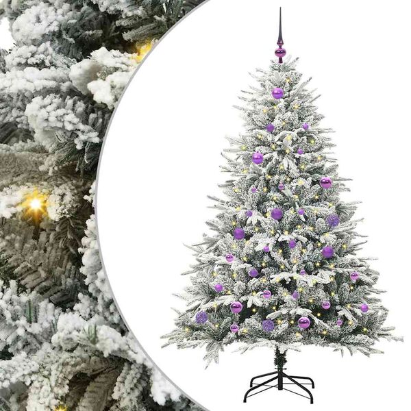 vidaXL &Aacute;rvore de Natal Artificial Pr&eacute;-iluminada com Conjunto de Bolas