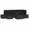 vidaXL Conjunto de Sof&aacute; de Jardim 7 unid. Preto vime PE