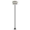 vidaXL Lampi&atilde;o de 3 Cabe&ccedil;as Preto 16 x 16 x 187 cm Alum&iacute;nio e ABS