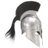 vidaXL Capacete de soldado grego r&eacute;plica LARP a&ccedil;o prateado