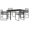 vidaXL Conjunto de Jantar para Jardim 5 unid. Preto vime PE