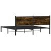 vidaXL Estrutura de cama sem colch&atilde;o 183x213cm metal carvalho fumado