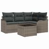 vidaXL Conjunto de Sof&aacute; de Jardim 5 unid. Preto vime PE